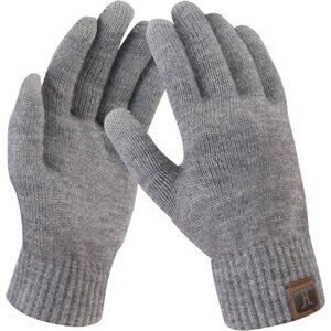 🆕 Women Grey Stretch Thermal Magic Gloves Warm Winter Knitted Fleece Texting